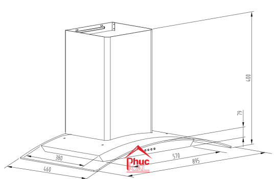 MÁY HÚT MÙI KÍNH CONG GẮN TƯỜNG - ĐIỀU KHIỂN CẢM ỨNG BU2001B