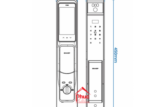 KHOÁ VÂN TAY THÔNG MINH SHARP H2-V XÁM (GRAY)