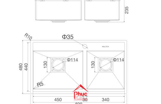Chậu rửa chén MS 6304 ST