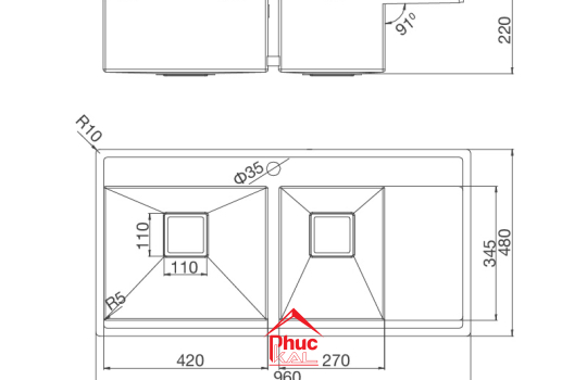 Chậu rửa chén MS 6305T