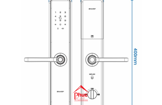 KHOÁ VÂN TAY THÔNG MINH SHARP A1-B XÁM (GRAY)